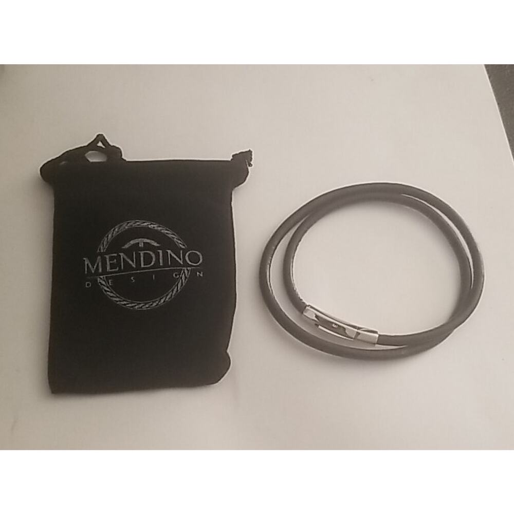 Faux Leather Bracelet or Cord by Mendino Black Unisex - One Size Fits All